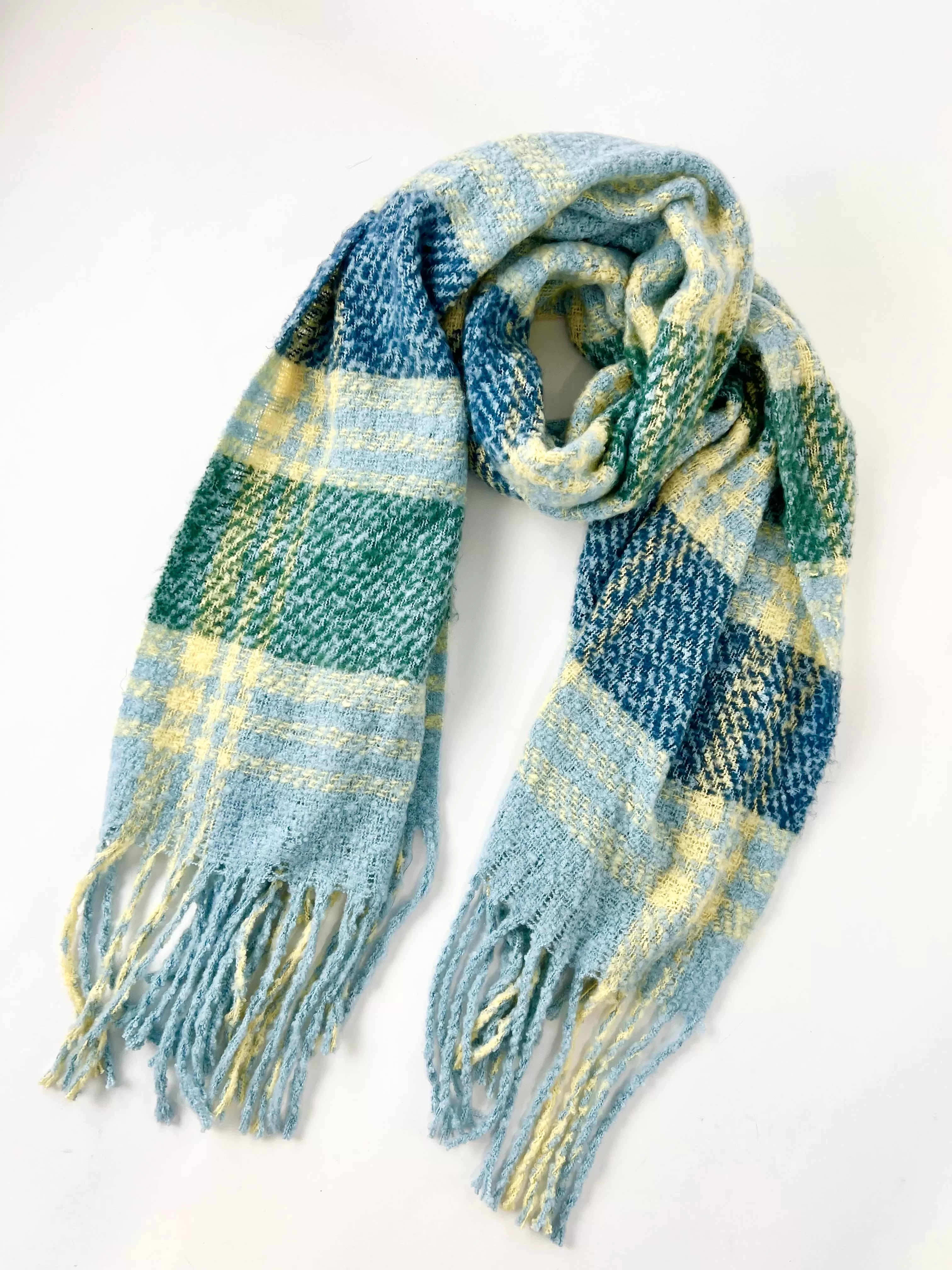 Homecoming Plaid Blanket Scarf, School Blue | Free People