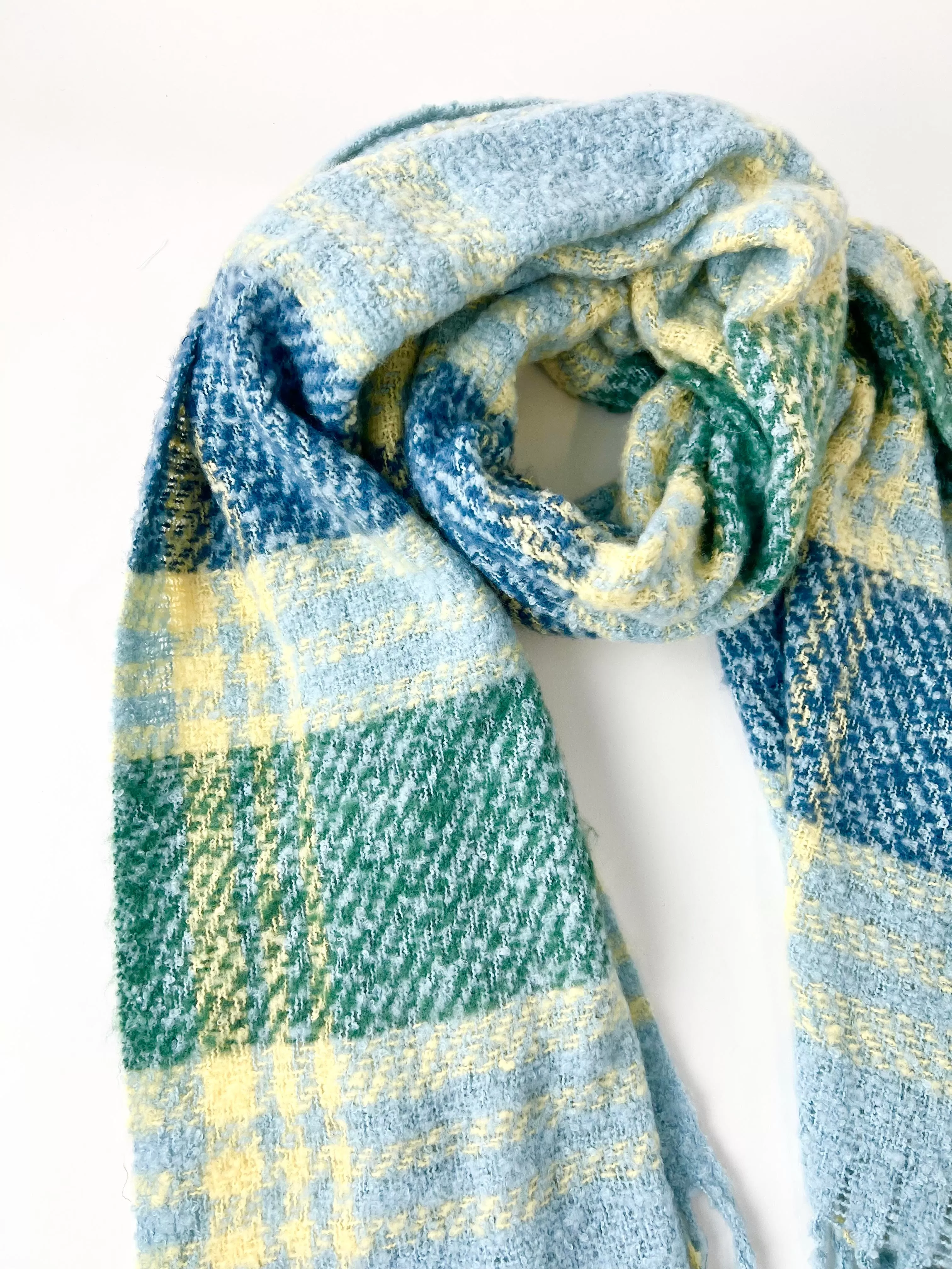 Homecoming Plaid Blanket Scarf, School Blue | Free People