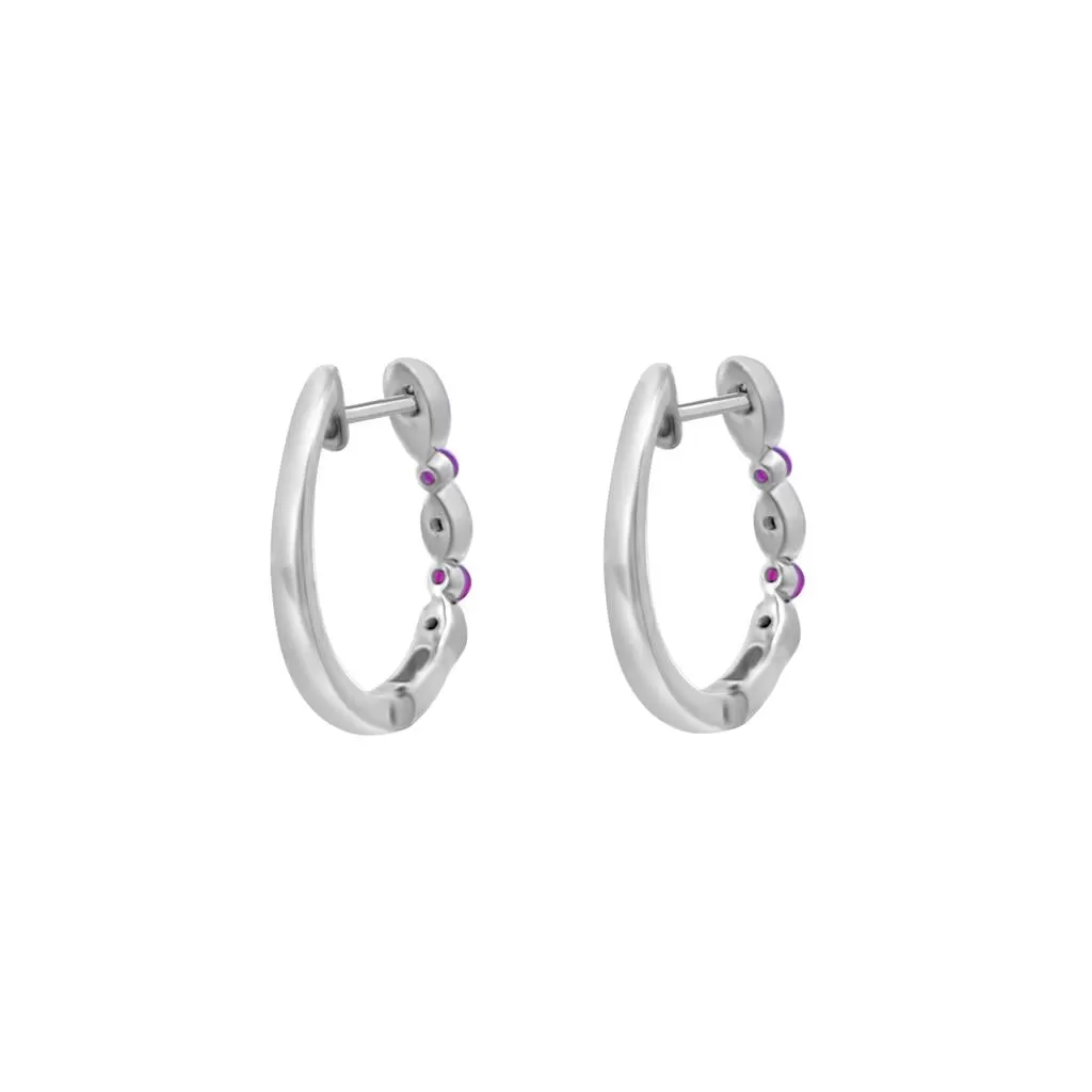 Irisa by Martin Binder Blue Sapphire & Diamond Hoop Earrings