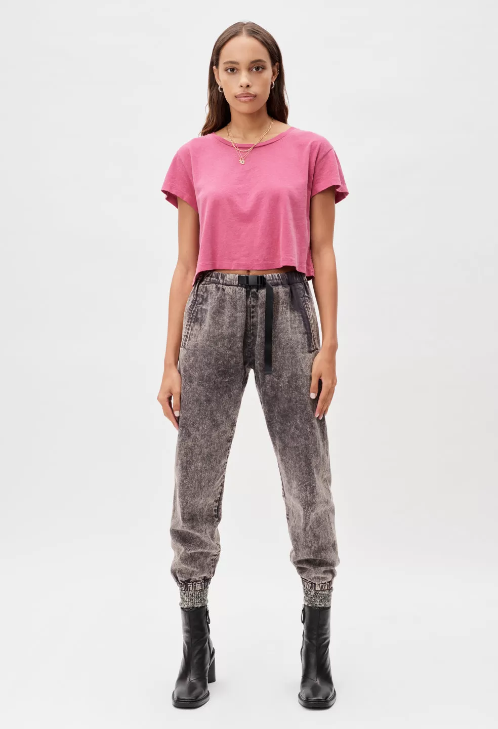 Jersey Cropped Tee / Currant