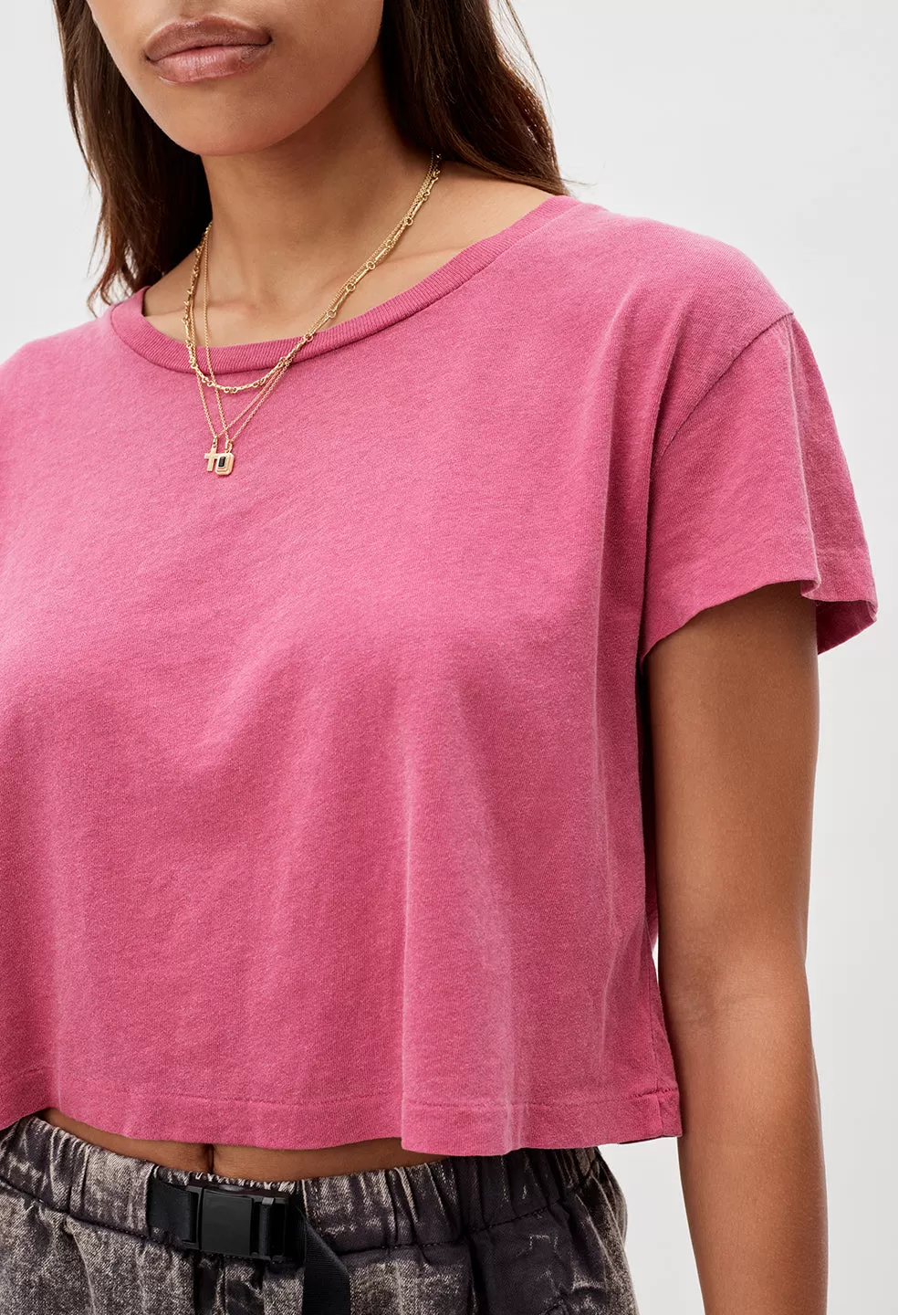 Jersey Cropped Tee / Currant