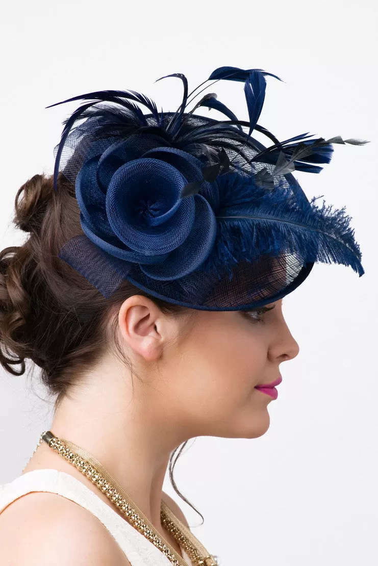 Kate Fascinator - Navy Blue