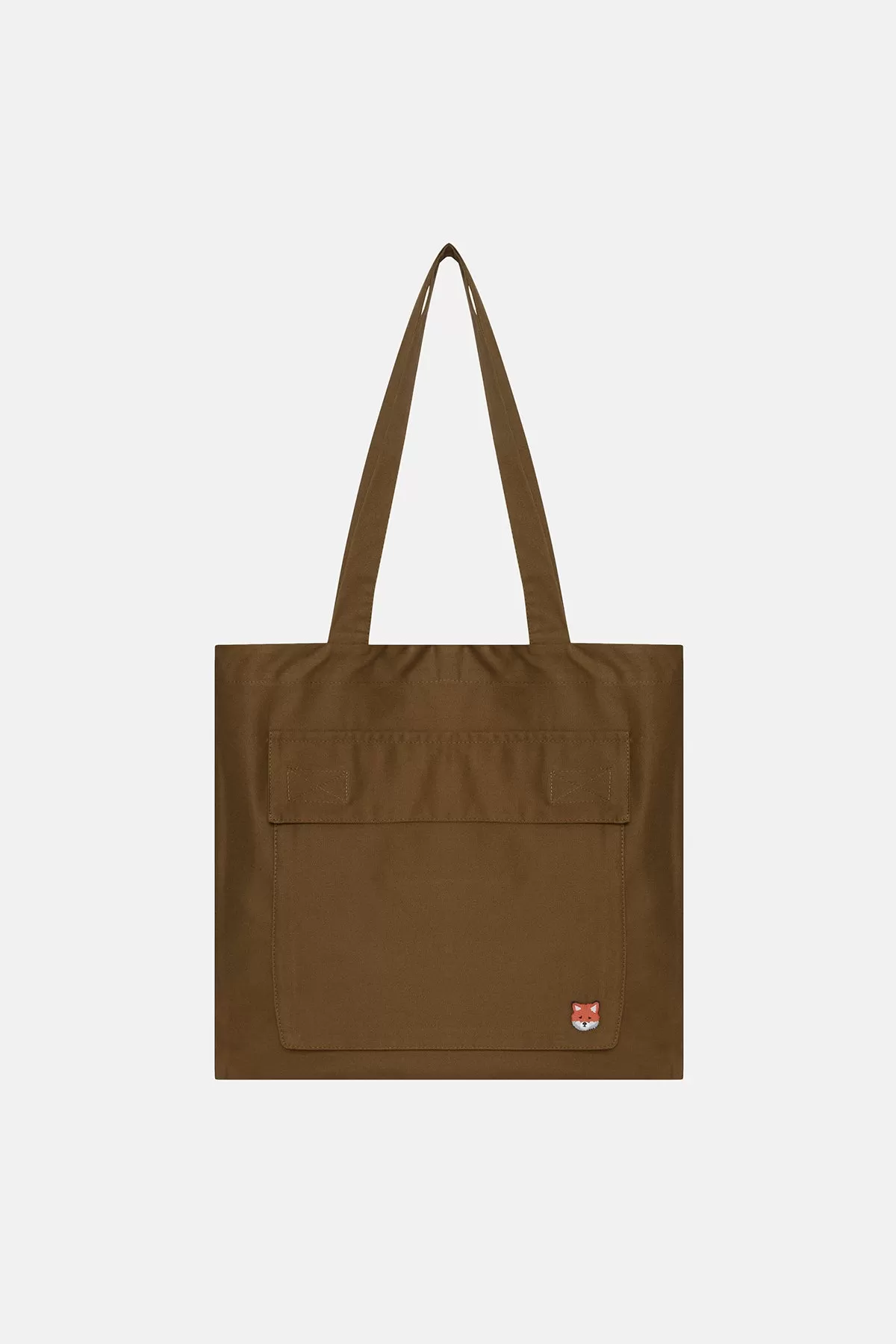 Kzl Tilki Dokuma Cepli Tote Bag - Haki