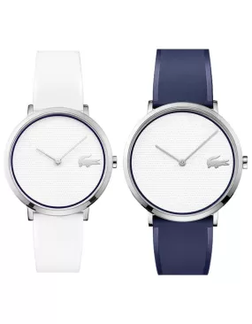 Lacoste Moon Golf Men & Womens Gift Set - Stainless Steel - Silicone Straps -30M