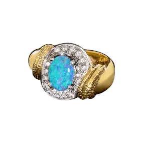 Laser Blues Opal Ring