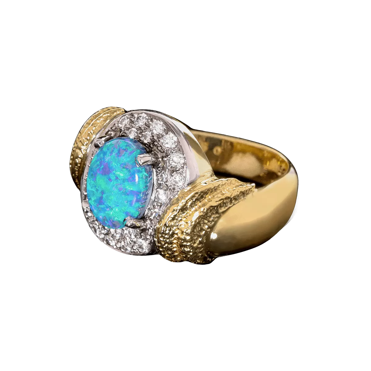 Laser Blues Opal Ring