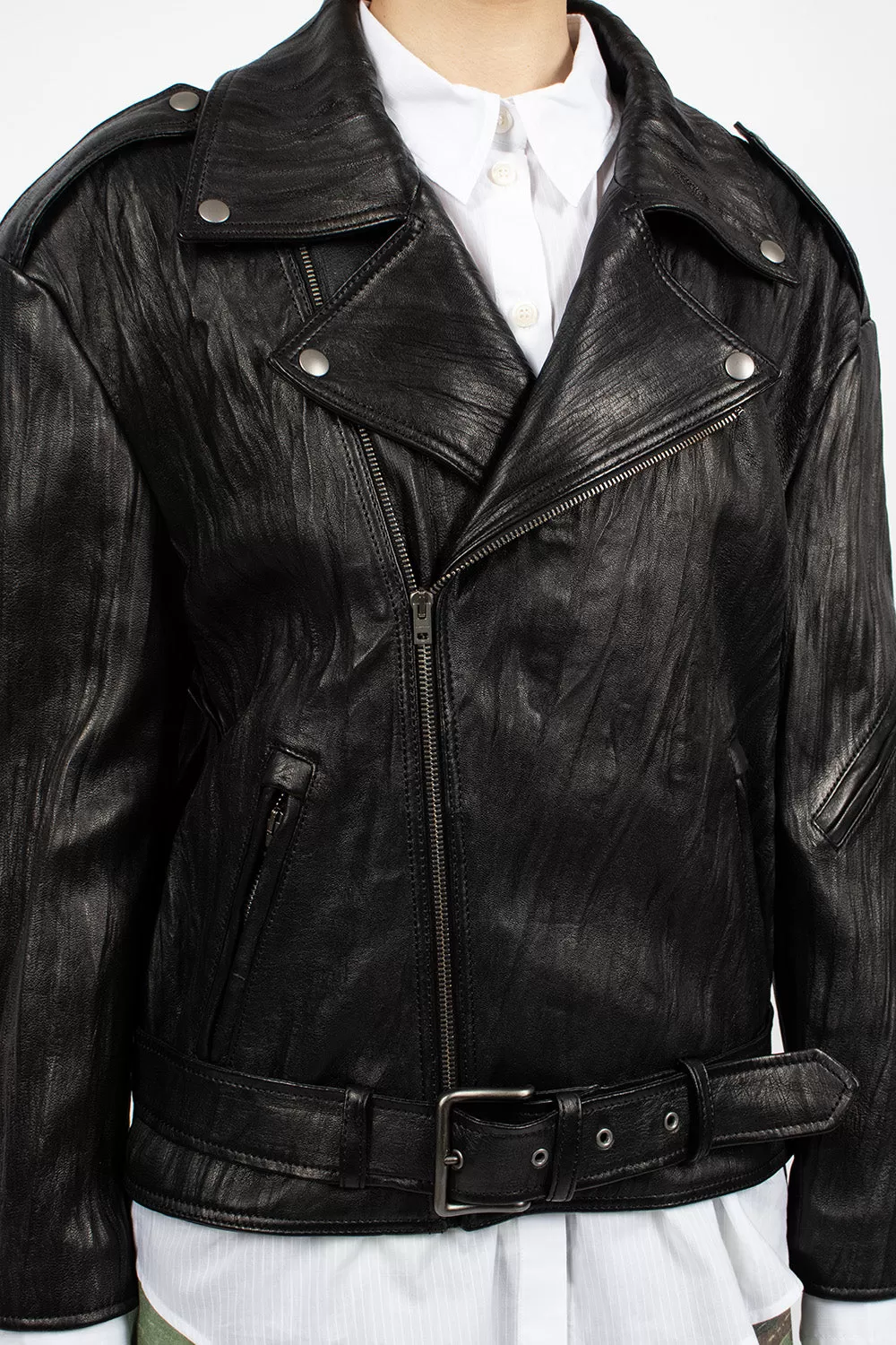 Leather Biker Jacket Black