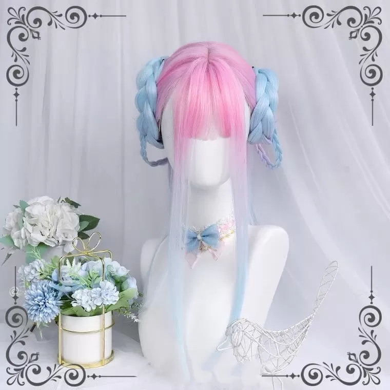 LOLITA PINK BLUE LONG STRAIGHT WIG BY60050