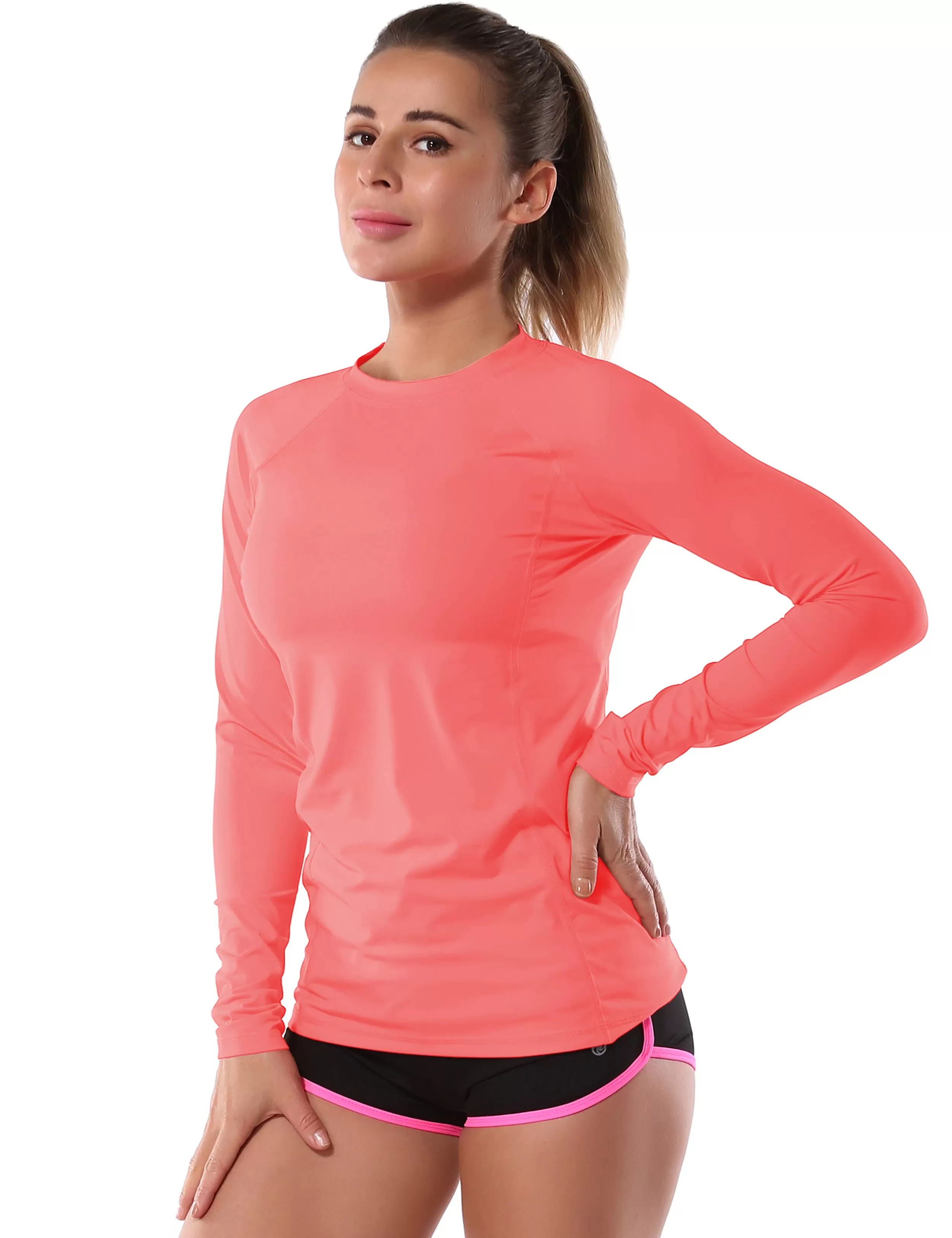 Long Sleeve UPF 50 Rashguard coral