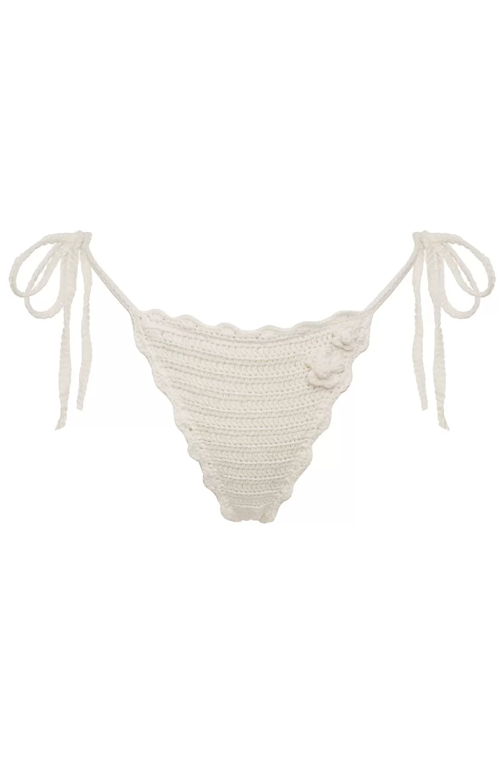 Mackenzie String Crochet Bikini Bottom - White