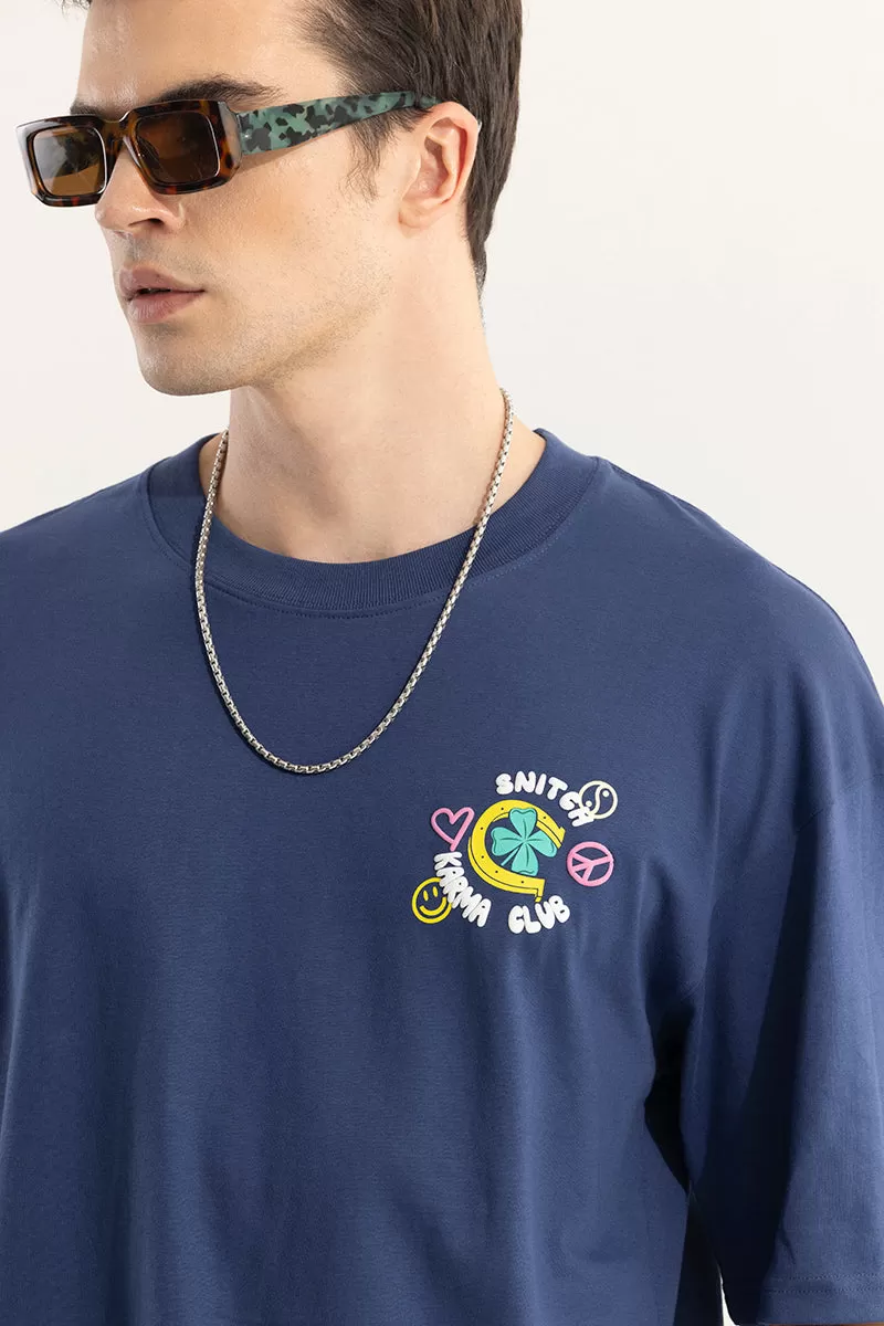 Make Your Own Luck Blue Oversized T-Shirt