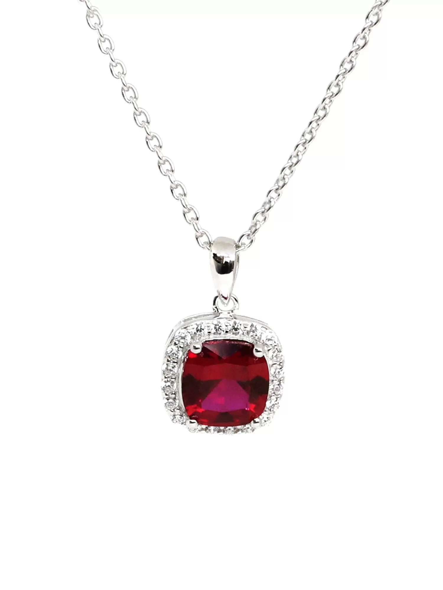 Maya Cushion Cut Ruby Necklace