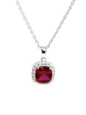 Maya Cushion Cut Ruby Necklace