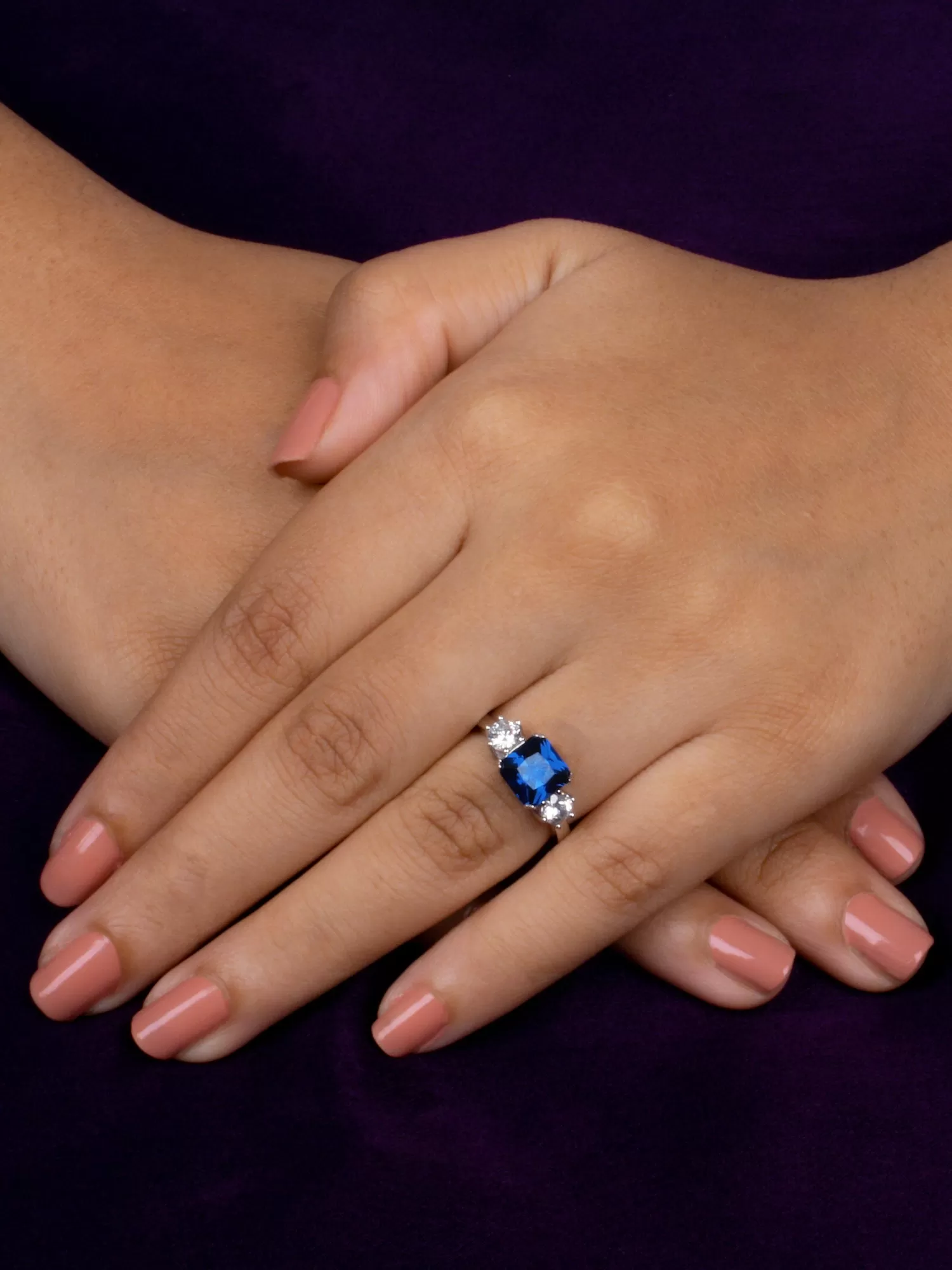 Meghan Markle Blue Sapphire Ring in 925 Silver