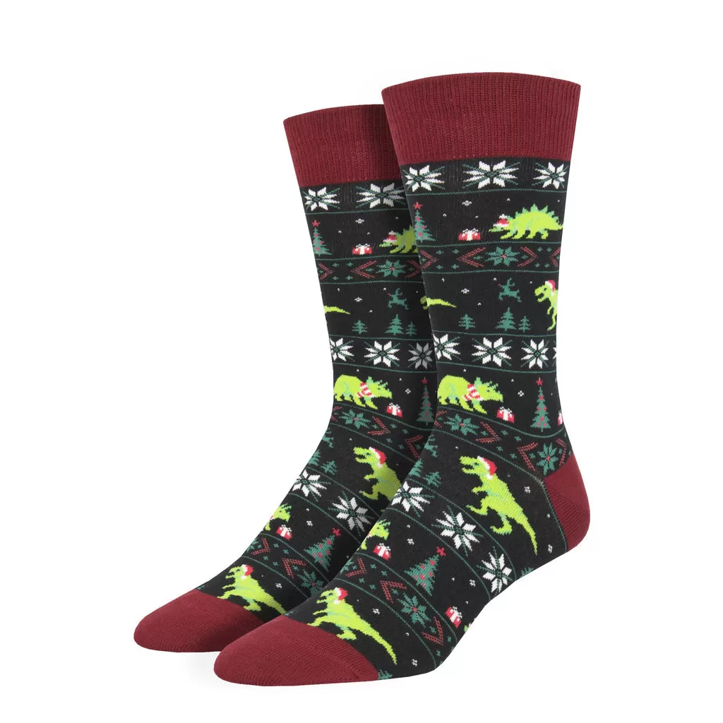 Men's Santasaurus Rex Crew Socks