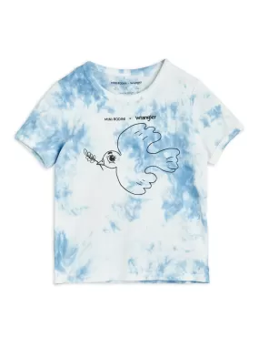 Mini Rodini X Wrangler | Peace dove tie dye sp ss tee- blue