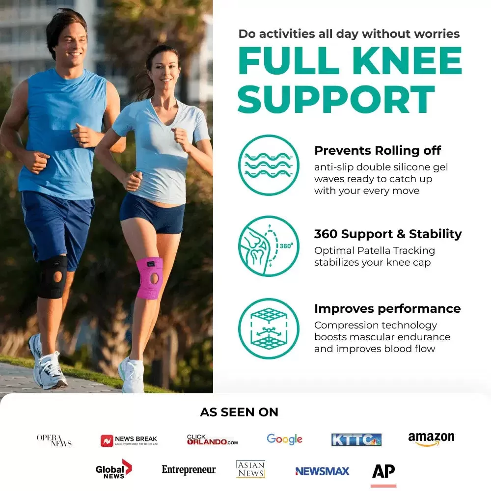 Modvel Adjustable Knee Brace for Knee Pain Relief, Joint Stability, Recovery | Patella Gel | Side Support