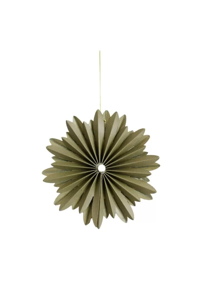 Nordic Rooms - Hanging Star Ornament - 10cm - Olive Green