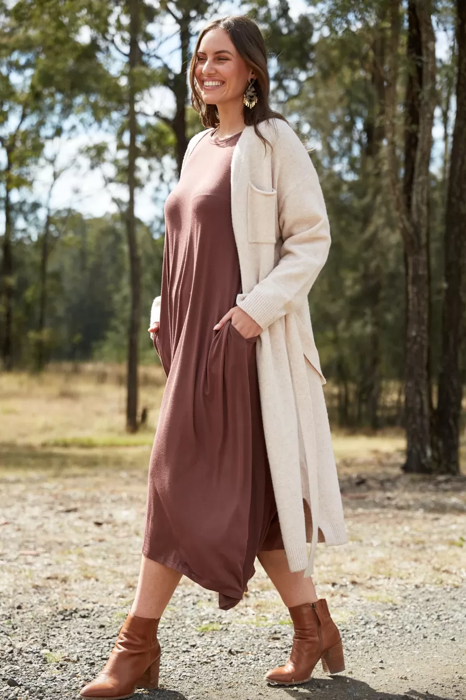 Paarl Longline Cardigan, Oat