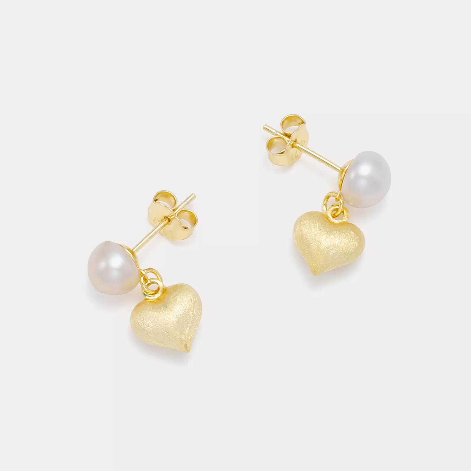 Pearl Heart Earrings