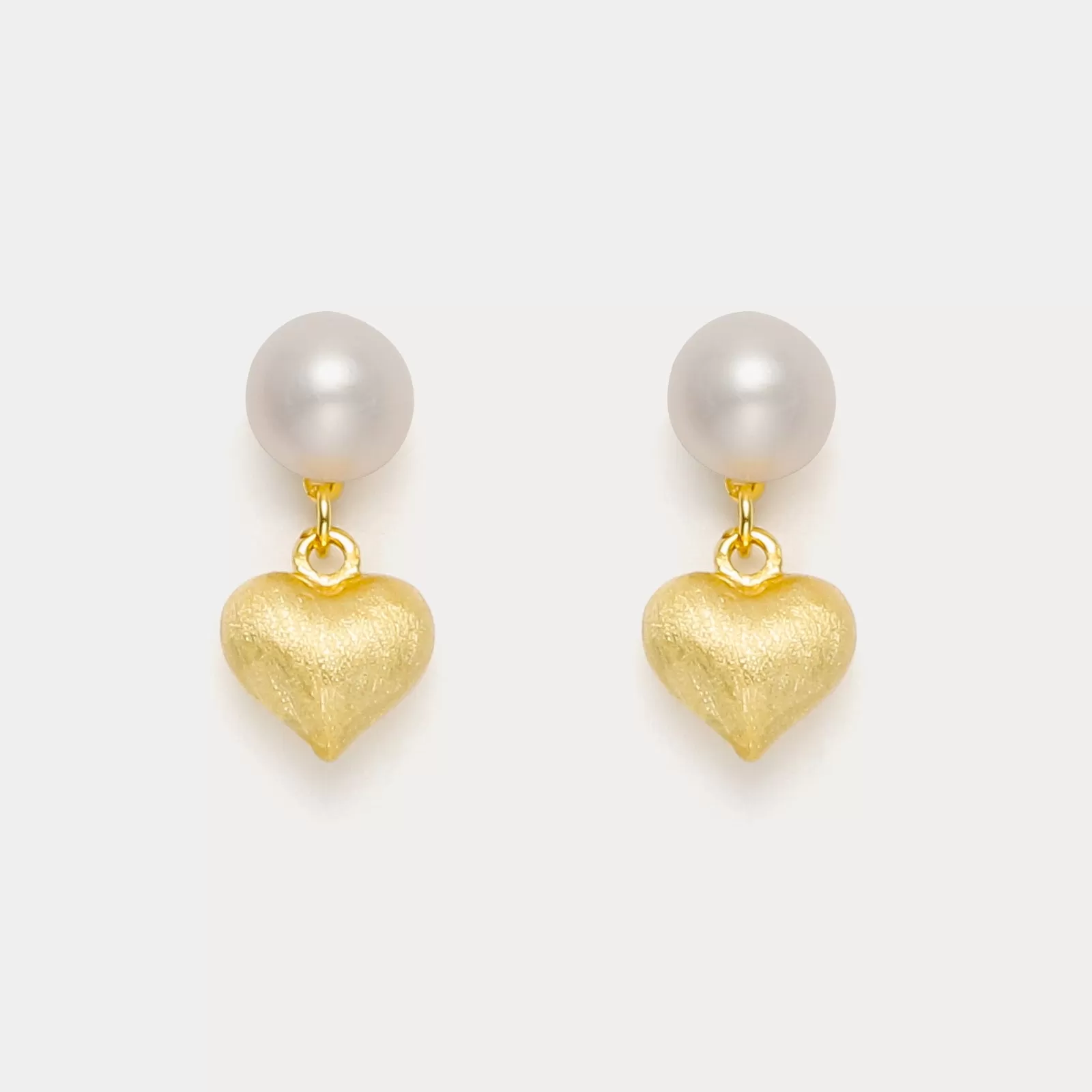 Pearl Heart Earrings