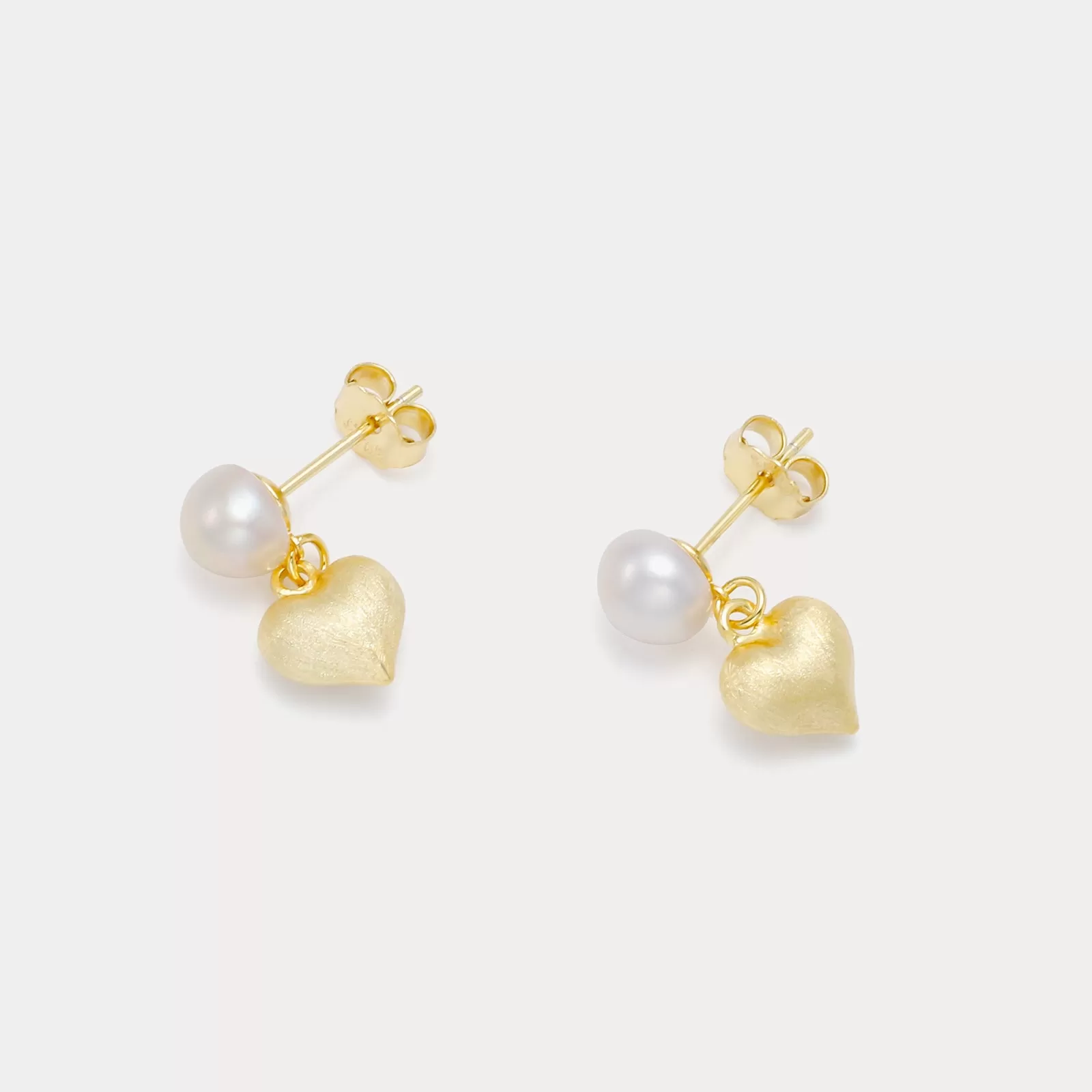 Pearl Heart Earrings