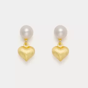 Pearl Heart Earrings