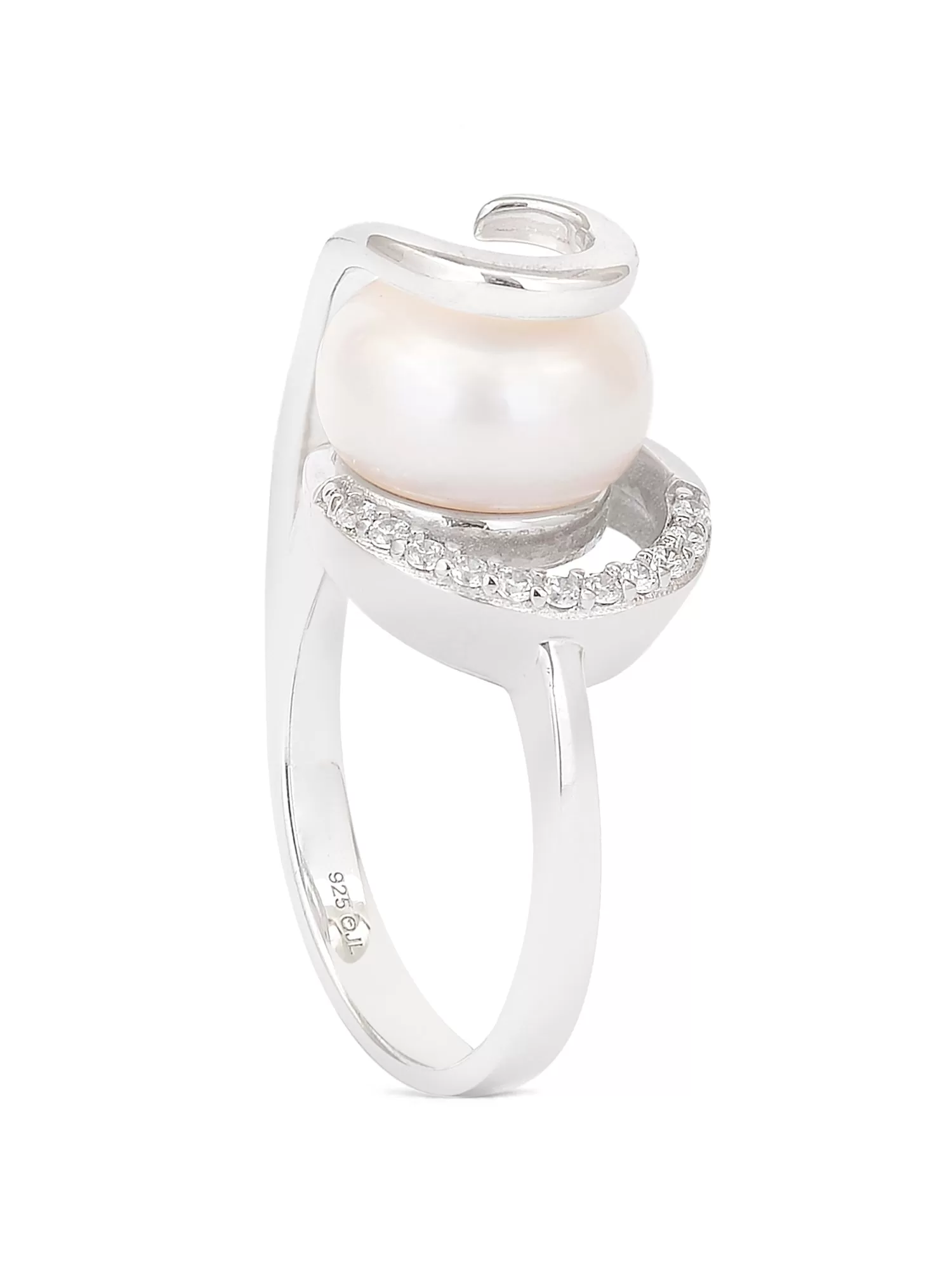 Pearl Overlay 925 Silver Ring