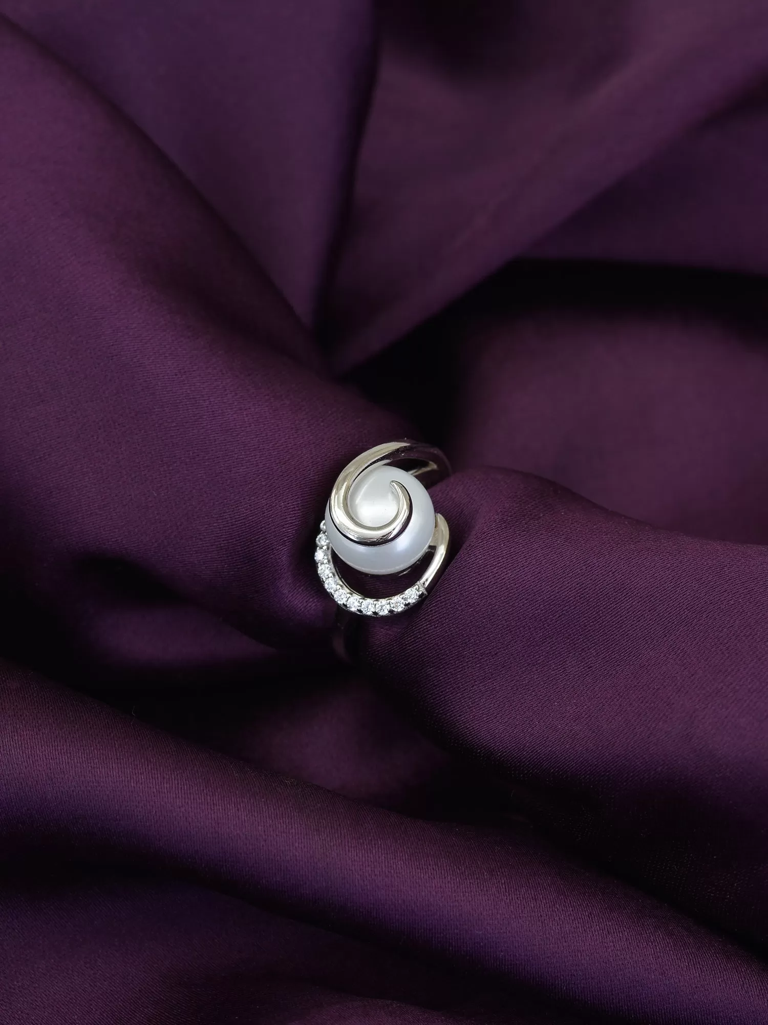 Pearl Overlay 925 Silver Ring