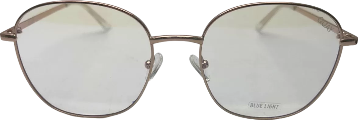 Quay Gold Jezabell Blue Light Glasses in case