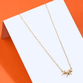 Real Gold Plated Z  Triple Star Pendant Necklace For Women By Accessorize London