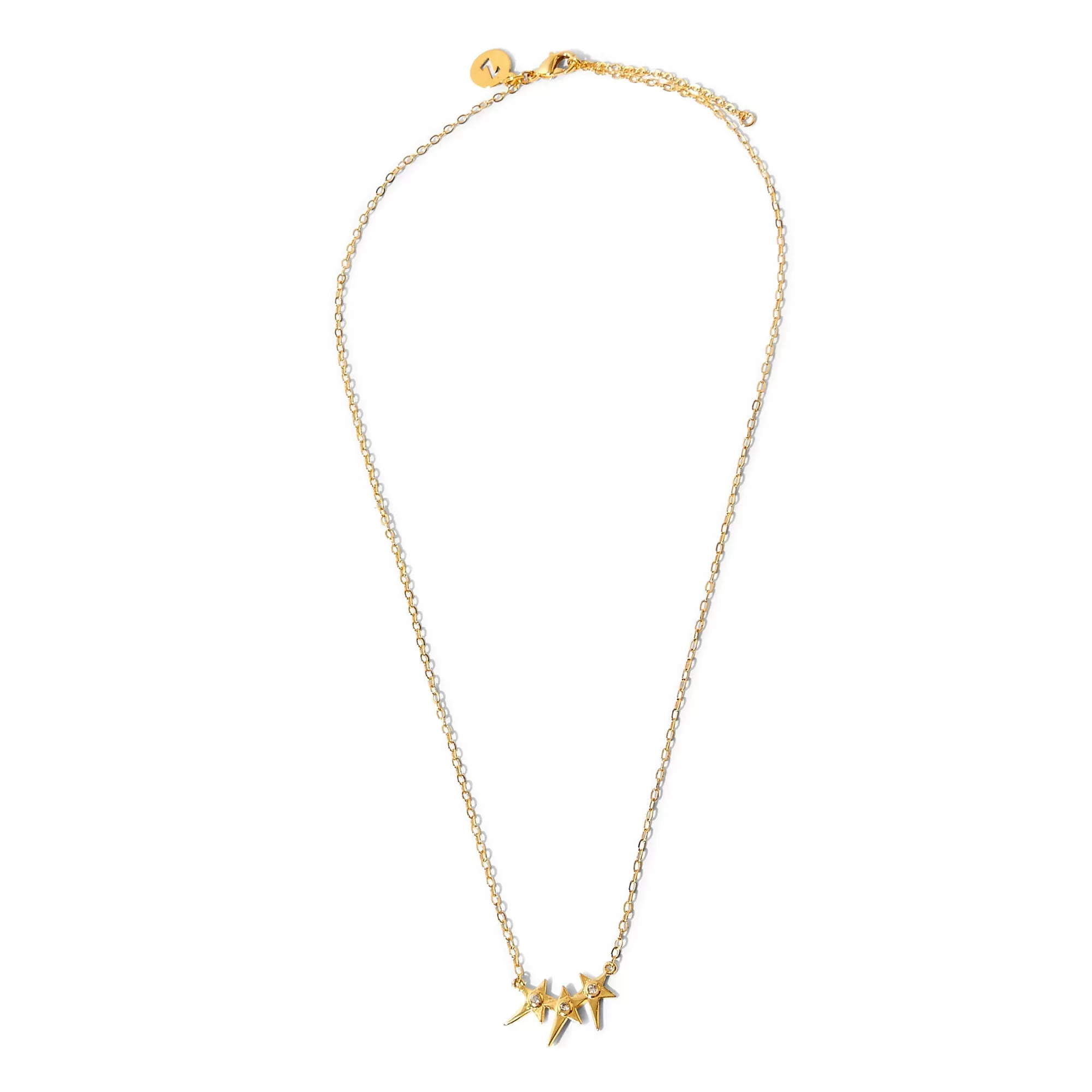 Real Gold Plated Z  Triple Star Pendant Necklace For Women By Accessorize London