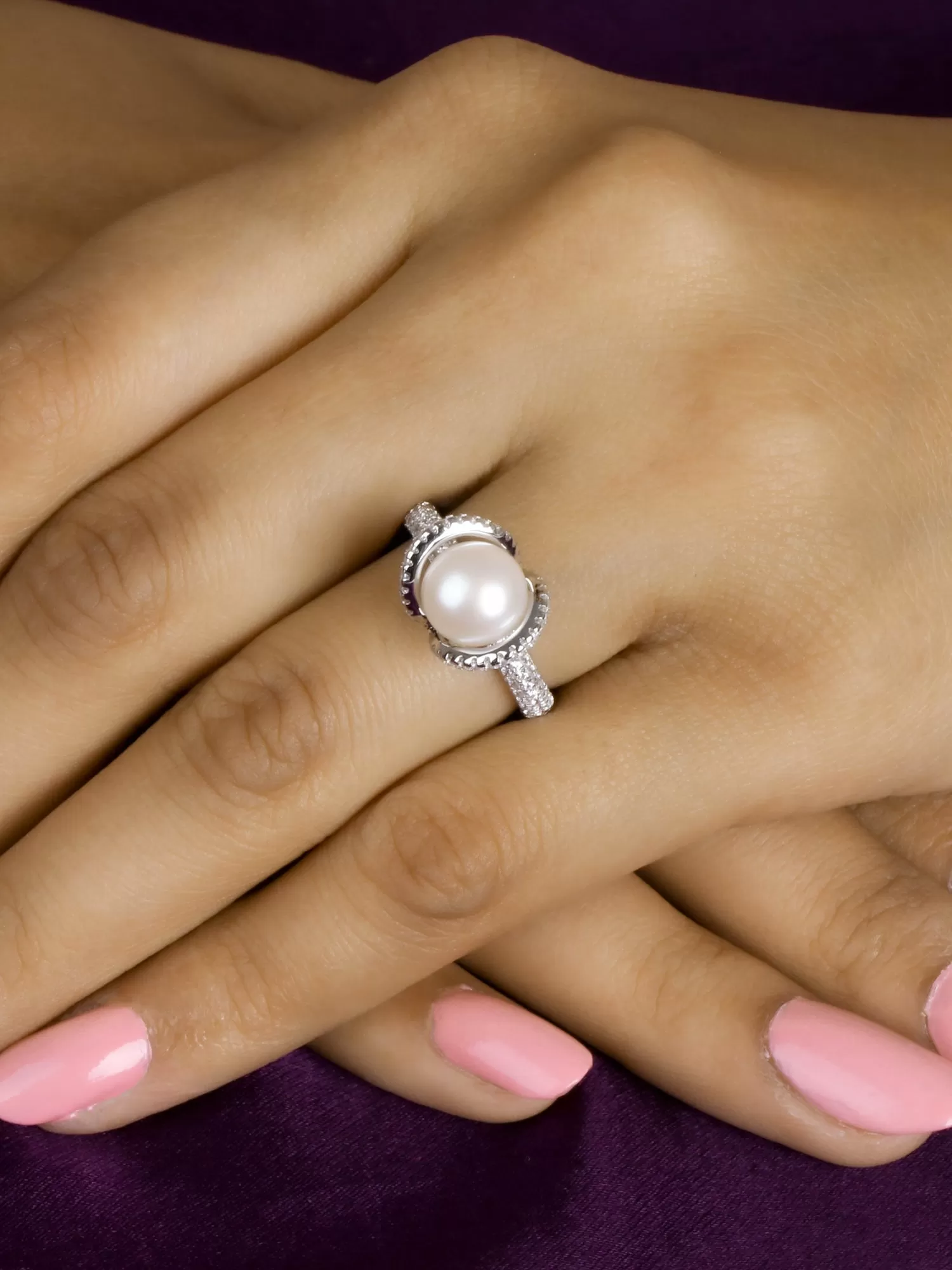 Real Pearl Ornate Statement Ring