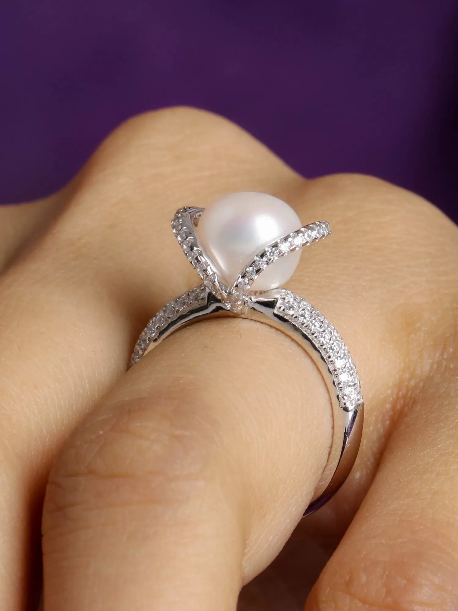 Real Pearl Ornate Statement Ring