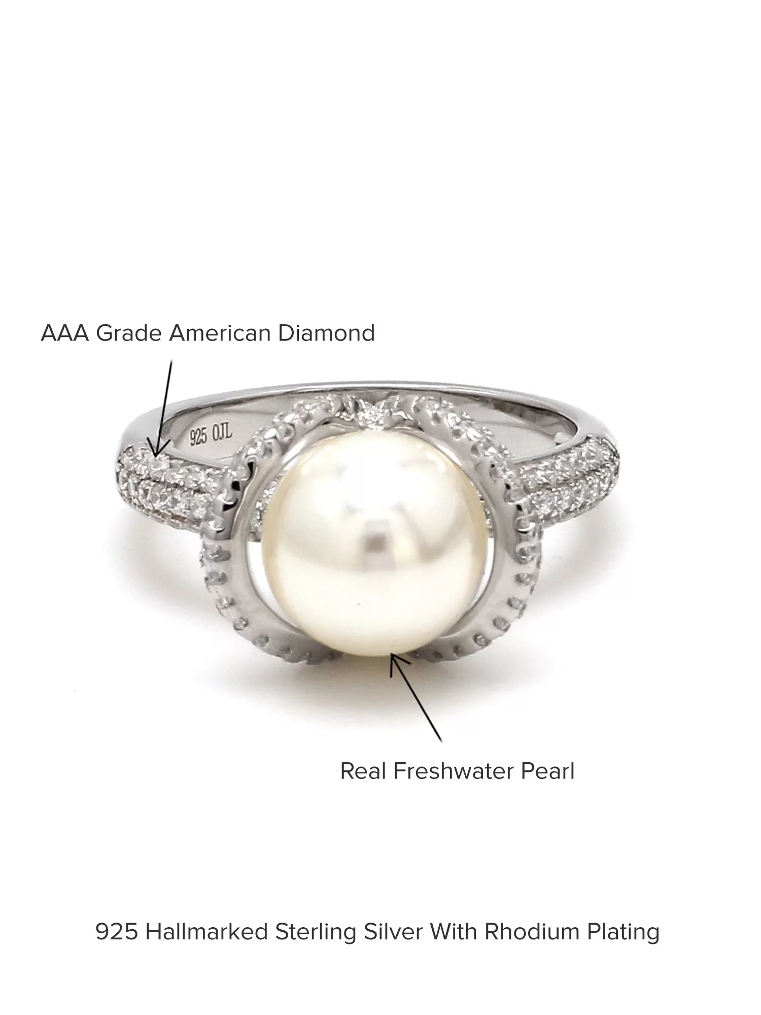 Real Pearl Ornate Statement Ring