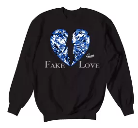 Retro 5 Racer Blue Sweater - Love - Black