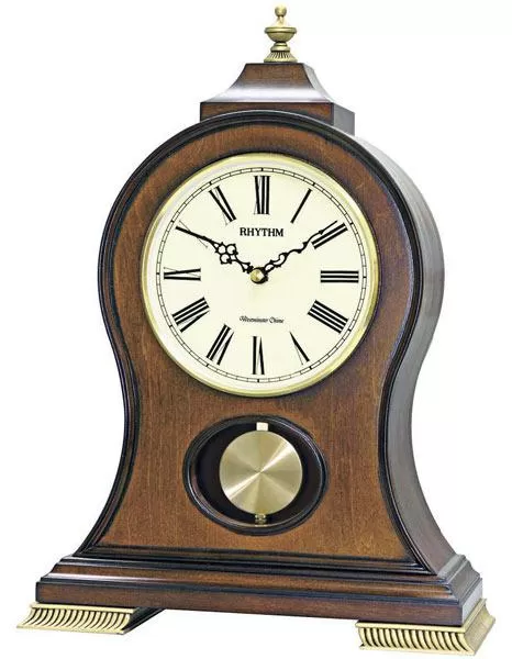 Rhythm Clocks WSM Sonata Musical Mantle Clock - Wooden Case - 9 Melodies