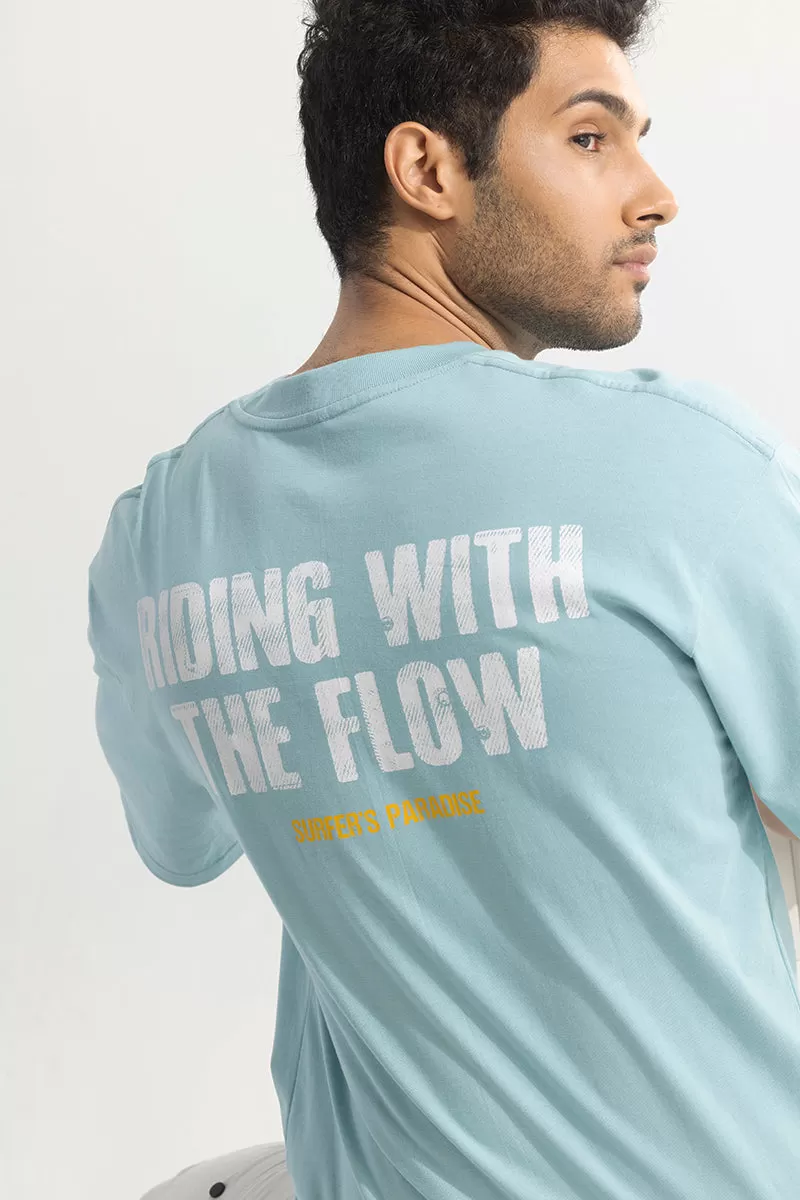 Riding With The Flow Blue Oversized T-Shirt