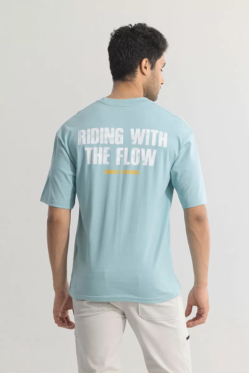 Riding With The Flow Blue Oversized T-Shirt