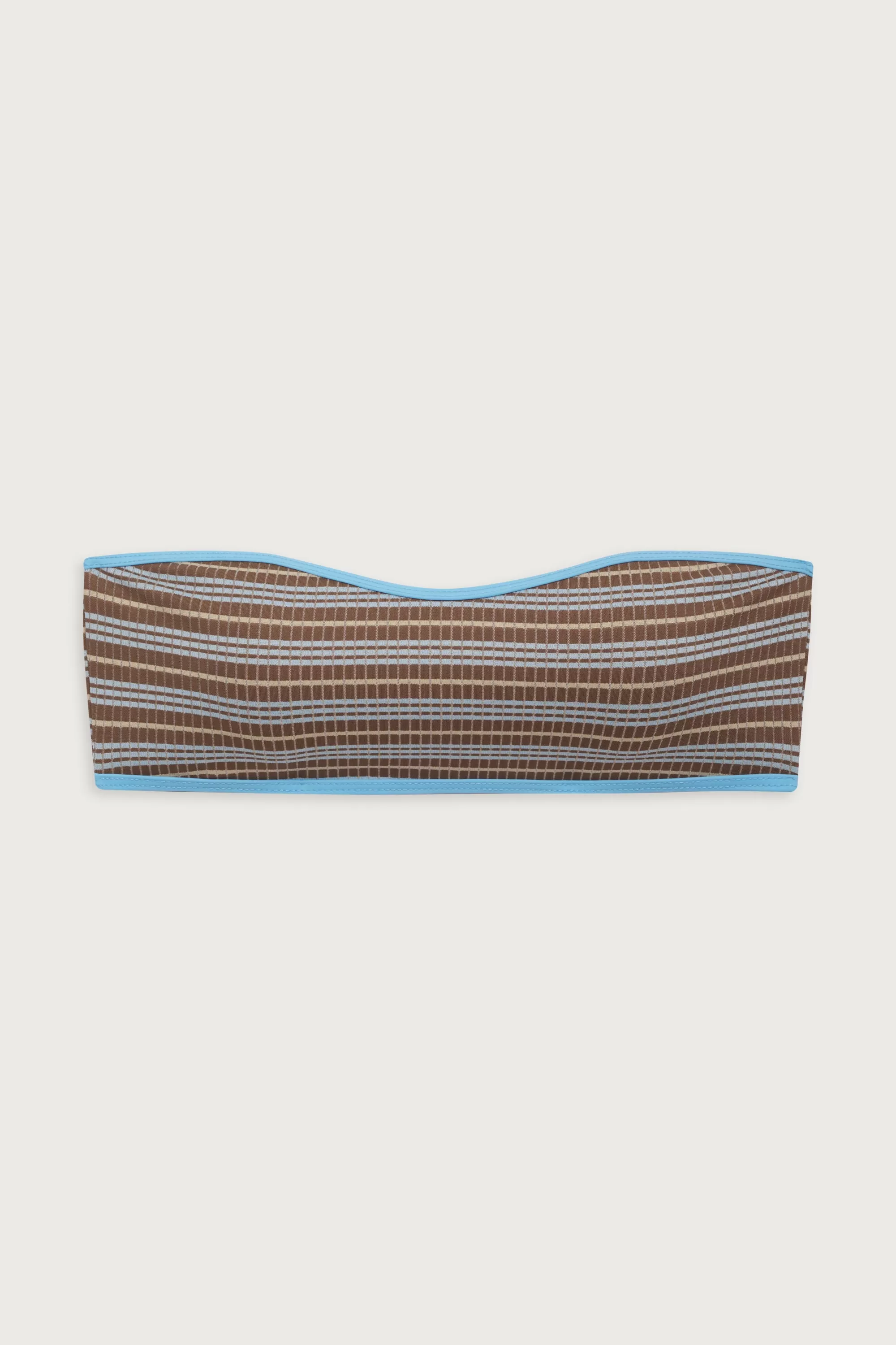 Rosabella Striped Bandeau Bikini Top - Ocean Stone