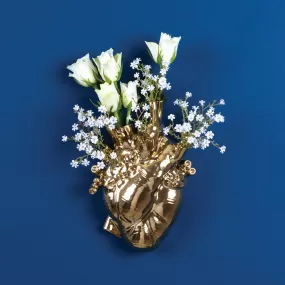 Seletti Love In Bloom Gold Heart Vase