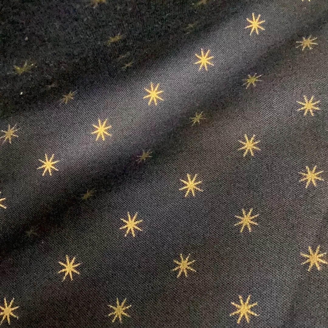 Starlight -Navy with Gold Stars | stoffabrics #MS18-02