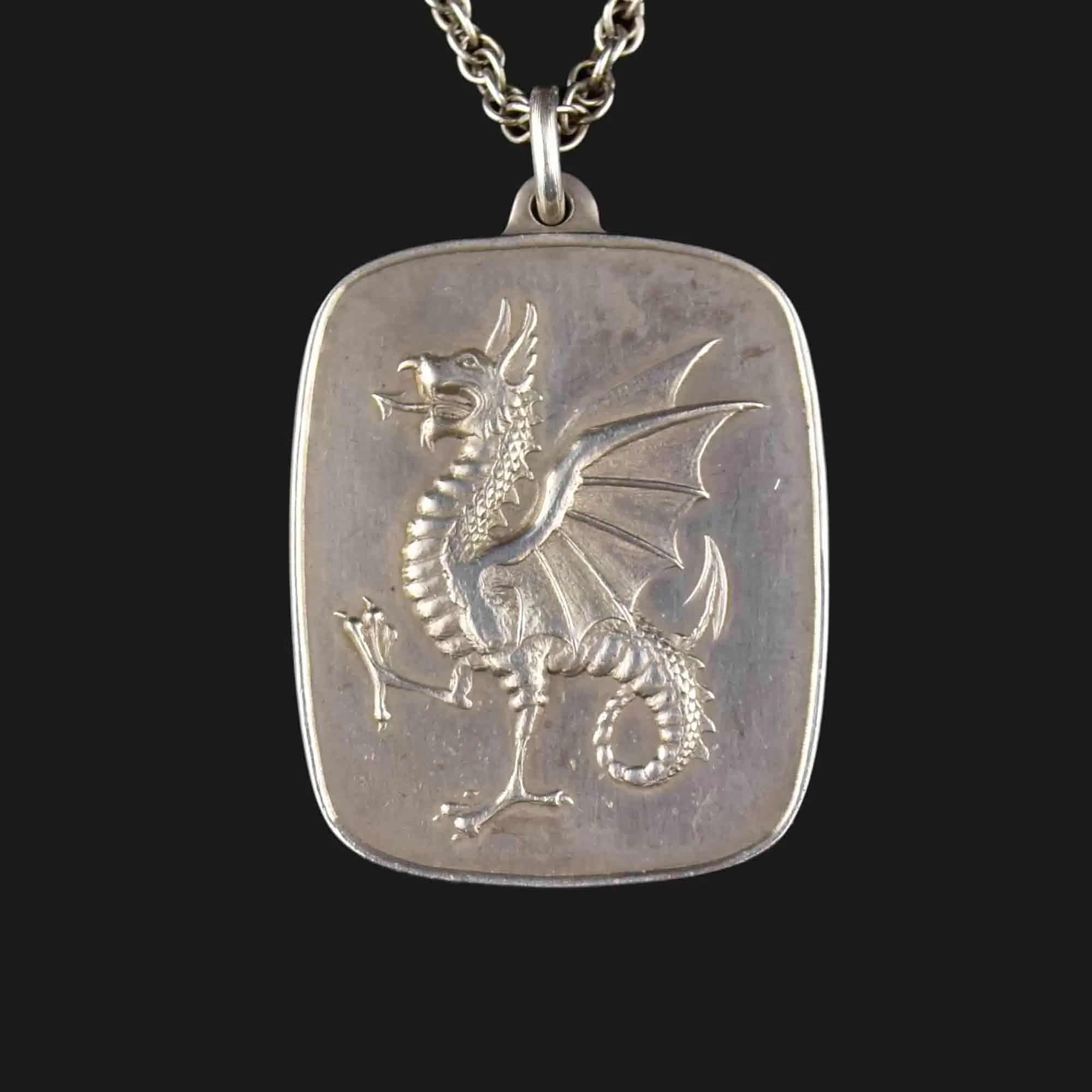 Sterling Silver Welsh Dragon Pendant Necklace