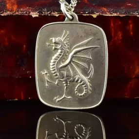 Sterling Silver Welsh Dragon Pendant Necklace