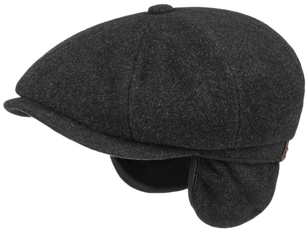 Stetson 6 panel Wool/Cashmere Charcoal Grey Baker boy cap