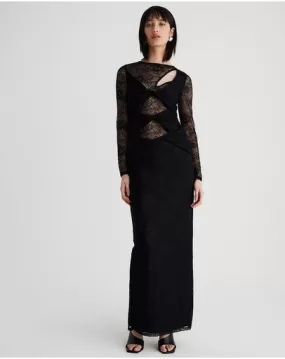 Suboo Gemini Long Sleeve Twist Front Lace Maxi Dress