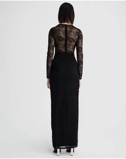 Suboo Gemini Long Sleeve Twist Front Lace Maxi Dress