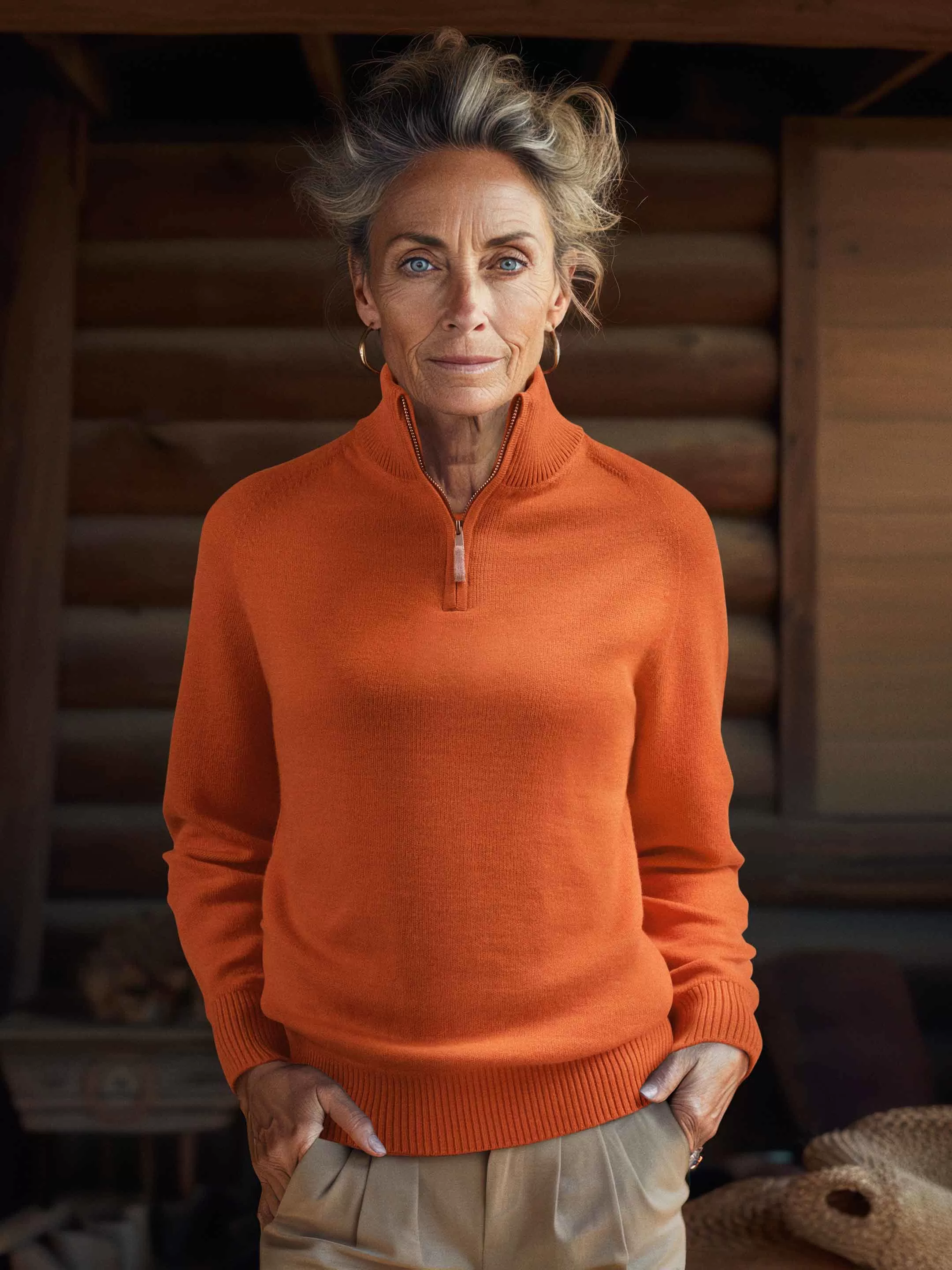 The Half Zip - Burnt Orange