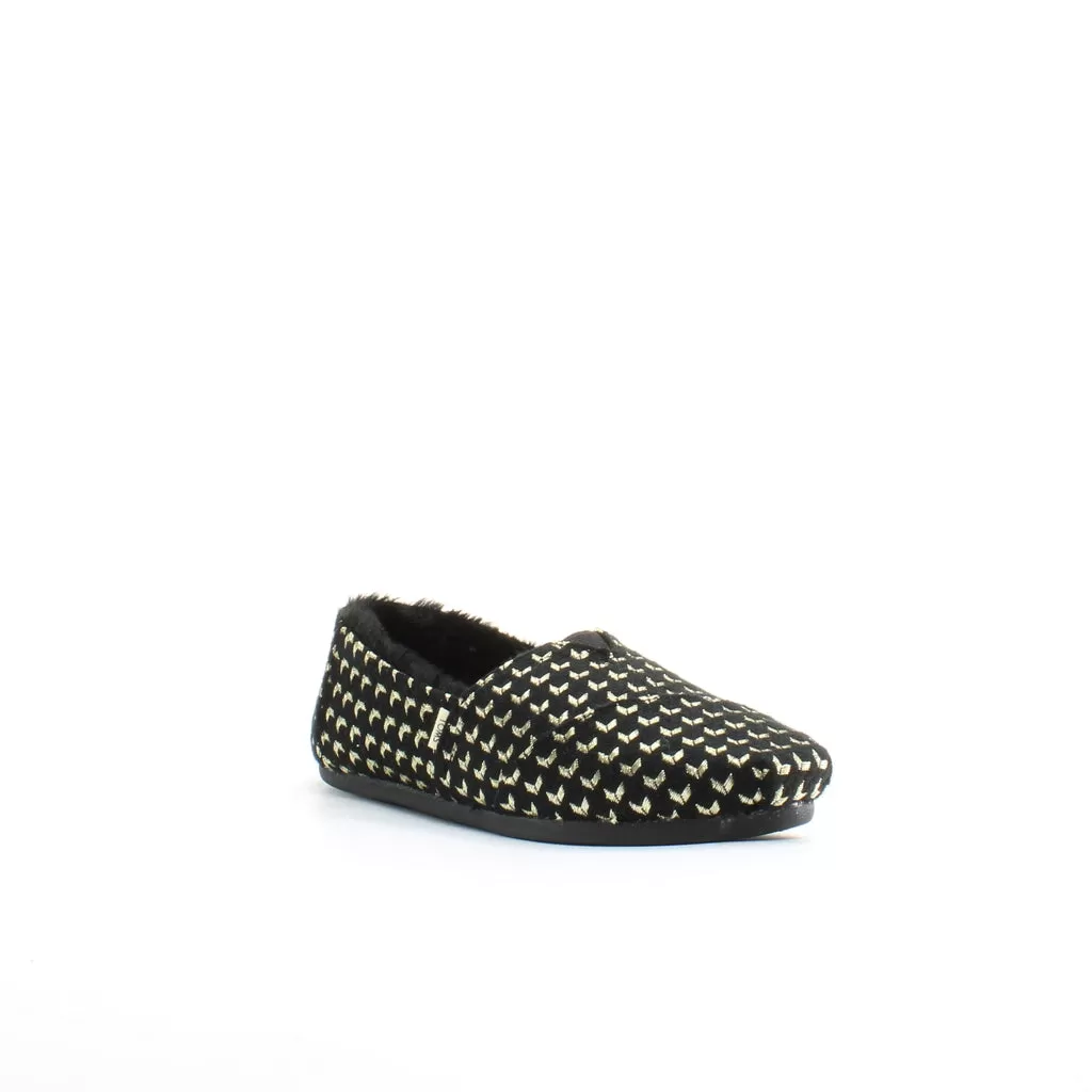 Toms Classic Black Textile Womens Slip On Espadrille Shoes 10013067