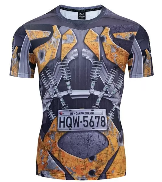 Transformers 'BumbleBee' Compression Short Sleeve Rashguard